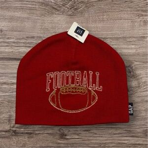 GAP KIDS NEW BOYS GIRLS RED WINTER HAT CHRISTMAS FOOTBALL FALL HATS CASUAL SZ S
